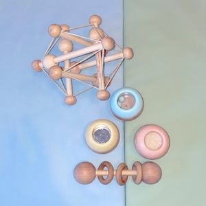 Wooden Montessori style baby sensory play